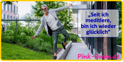 D9905, Gratis Download Werbe-Fotos & Bilder - „Seit ich meditiere, bin ich wieder glücklich“ - 1200x610 px, PNG File, Sprache: Deutsch