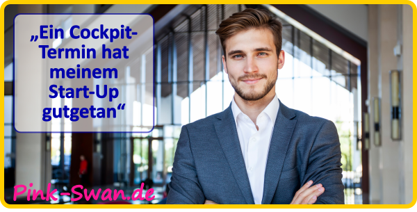 D9909, Gratis Download Werbe-Fotos & Bilder - „Ein Cockpit-Termin hat meinem Start-Up gutgetan“ - 1200x610 px, PNG File, Sprache: Deutsch